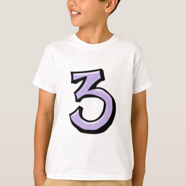 Fånig nummer 3 lavender Kids T-shirt (Framsida)