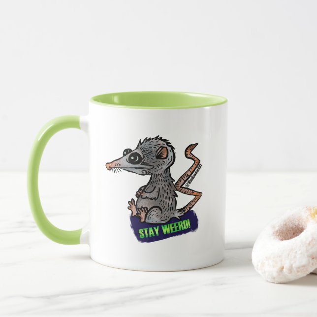 fånig opossum mugg (Med munk)