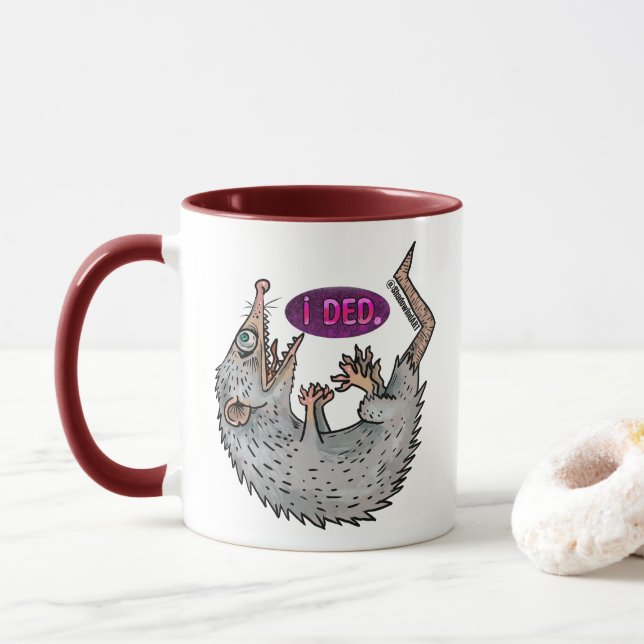 fånig opossum mugg (Med munk)
