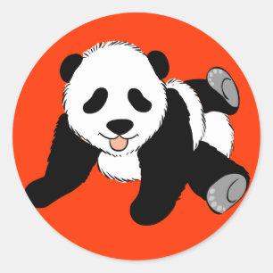 Fånig Panda Runt Klistermärke