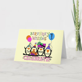 Fånig Penguins 1:a födelsedag Tshirts and Gifts Kort