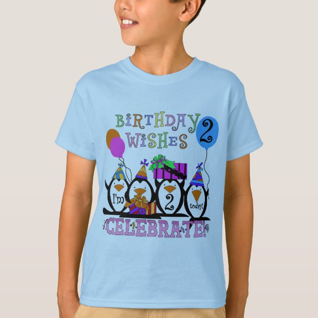 Fånig Penguins 2:a födelsedag T-shirts och gåvor (Framsida)
