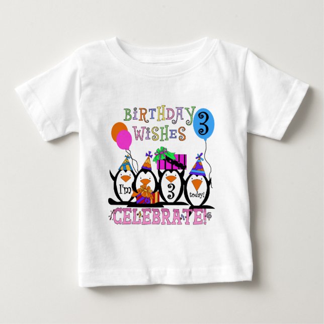 Fånig Penguins 3:e födelsedag Tshirts och gåvor (Framsida)