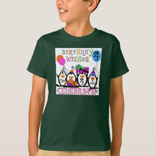 Fånig Penguins 4e födelsedagen T-shirts och presen