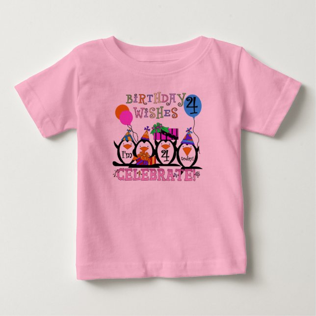 Fånig Penguins 4e födelsedagen T-shirts och presen (Framsida)