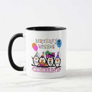 Fånig Penguins 4e födelsedagen T-shirts och presen Mugg