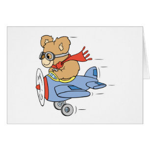 Fånig Pilot Bear Hälsningskort
