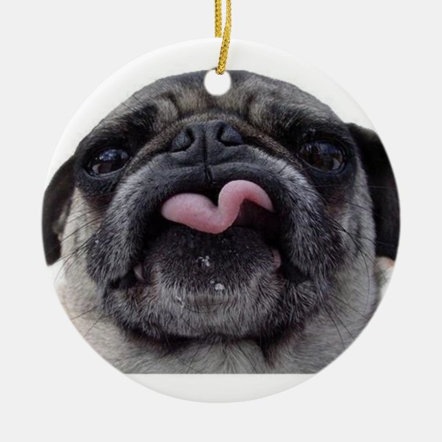 FÅNIG PUG CHRISTMAS ORNAMENT (Framsidan)