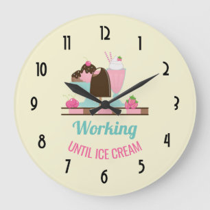 Fånig Pun working to Ice Cream - Yummy Treats Stor Klocka