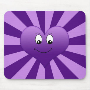 Fånig purpurfärgad hjärta Mousepad Musmatta