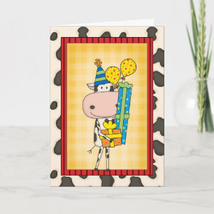 Fånig Rhyming Birthday Cow Western Kort