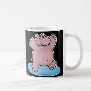 fånig rosa dans hippo kaffemugg