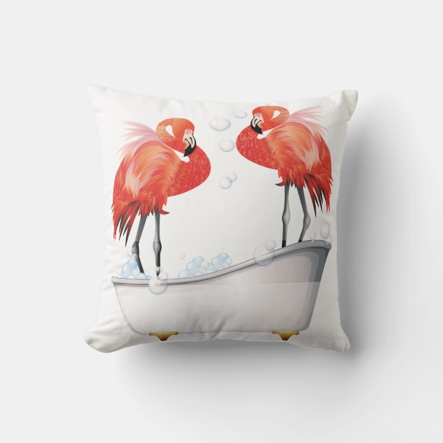 Fånig Rosa Flamingos Kudde (Framsida)