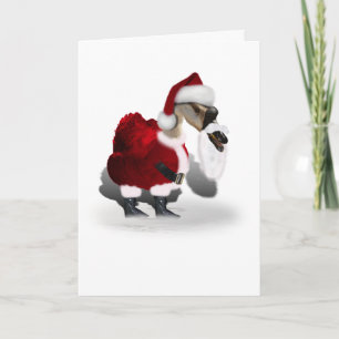 Fånig Santa Goose Helgkort