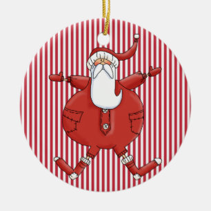 Fånig Santa på Rand-bakgrund Ornament