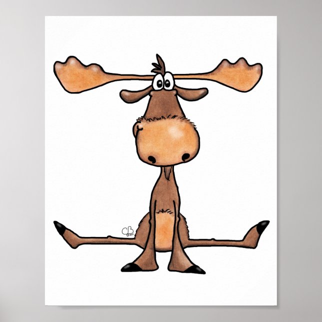 Fånig Sitta Moose Poster (Framsidan)