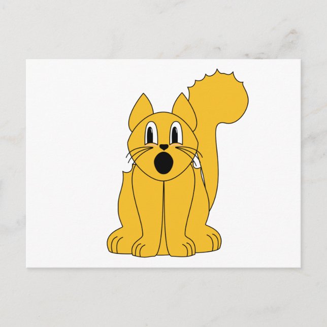 Fånig Skrämt Orange Katt Vykort (Framsida)