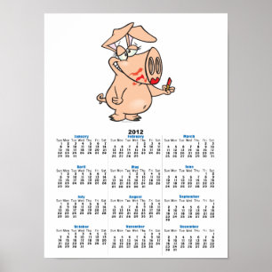 fånig slaktpippippigg gris tecknad poster