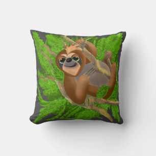 Fånig Sloth avslappning i A Träd Kudde