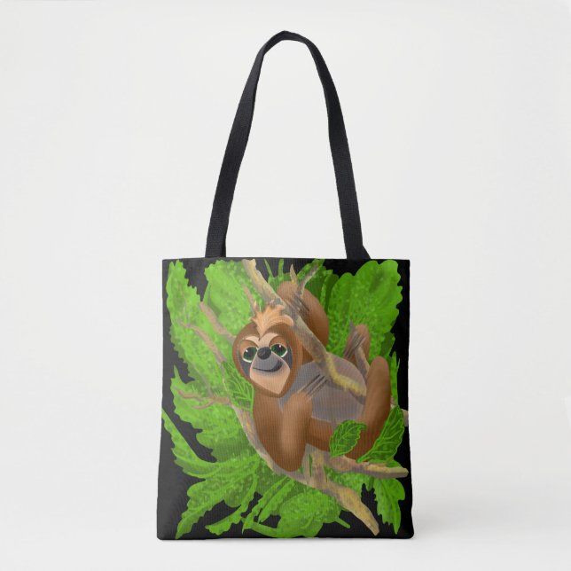 Fånig Sloth-relaxning i en Träd-skulderTote Bag Tygkasse (Framsida)