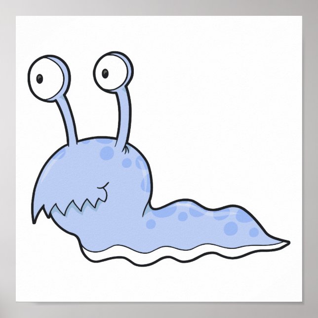 fånig sluggy blue monster poster (Framsidan)