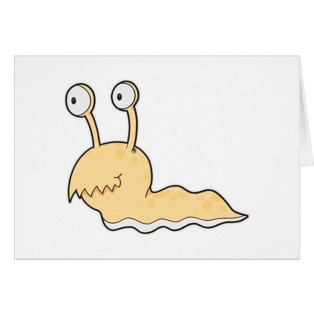 fånig sluggy gult monster hälsningskort (Framsidan Horizontal)