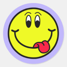Fånig Smilande Ansikte Emoji Round Sticker