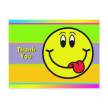 Fånig Smilande Ansikte Emoji Tack Postcard