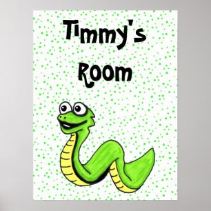 Fånig Sömmande Tecknad Snake Poster