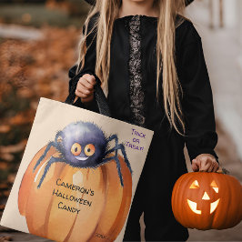 Fånig Spider Halloween Candy Bus eller godis Tygkasse