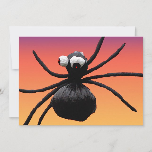 Fånig Spider Halloween Inbjudningar (Framsida)