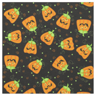 Fånig Stollig Halloween Pumpkin på Black Tyg