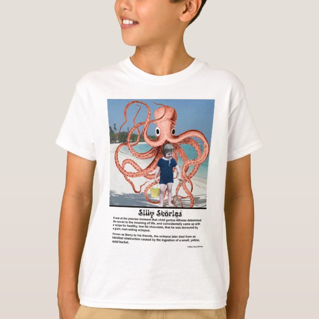 Fånig Stories: Människoätande Octopus T-Shirt (Framsida)