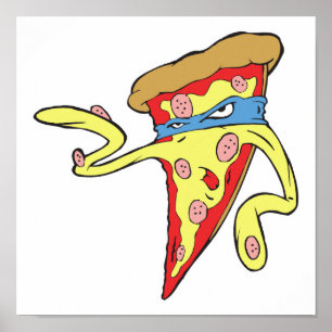 fånig superhjältebodansk pepperoni-pizza poster