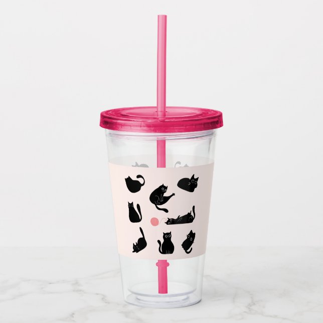 Fånig Svarta katter Take Away Mugg (Framsida)
