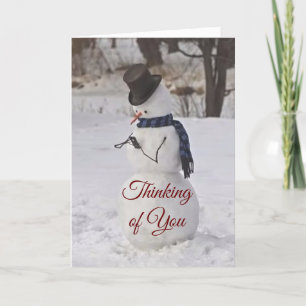 FÅNIG/SVULLA I SNÖGUBBE SÄGER GOD JUL HELGKORT