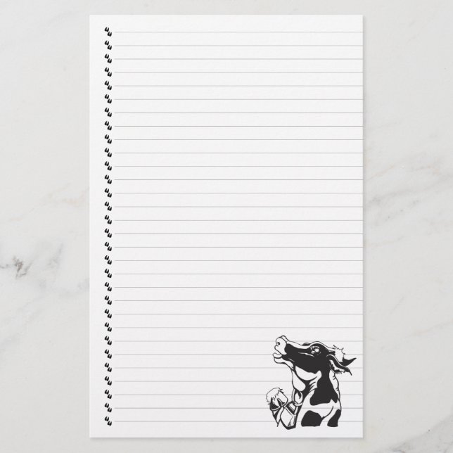Fånig Tecknad Mejerikock Lintrad Pet Stationery Brevpapper (Framsida)