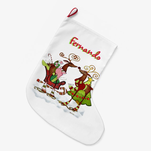 Fånig Whimsey jul Mooks PERSONLIG Stor Julstrumpa (Framsidan (Hängande))