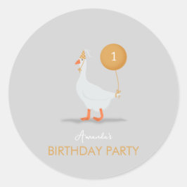 Fåniget är för första födelsedag runt klistermärke