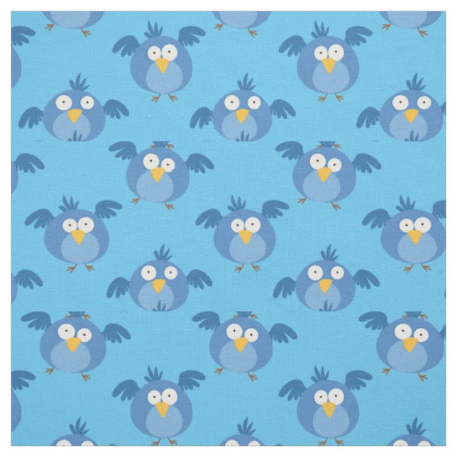 Fåniget Blue Bird Kids Tecknad Tyg (Provkarta)