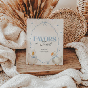 Fåniget Blue Bow Goose Coquette Favoriter & Treats Poster