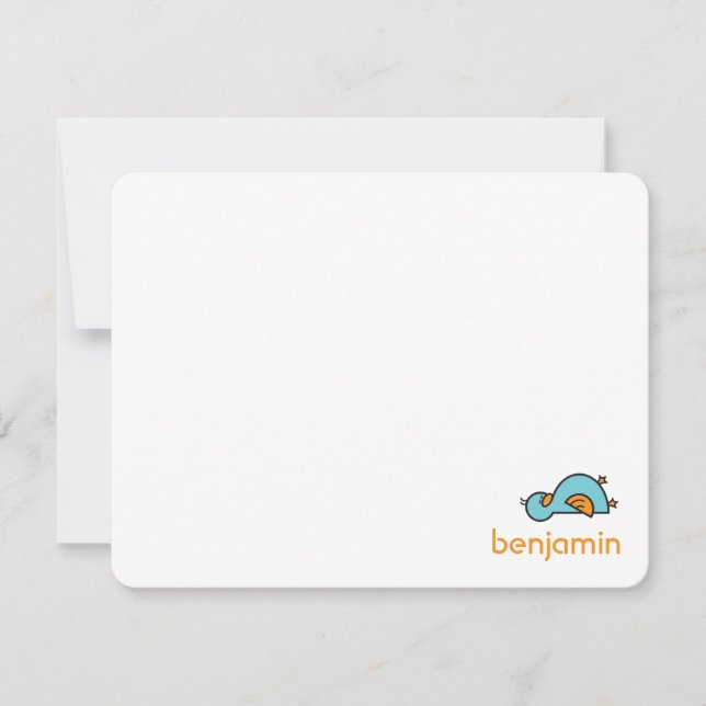 Fåniget Duckies Pojke - tackkort för tecknad Tack Kort (Framsida)