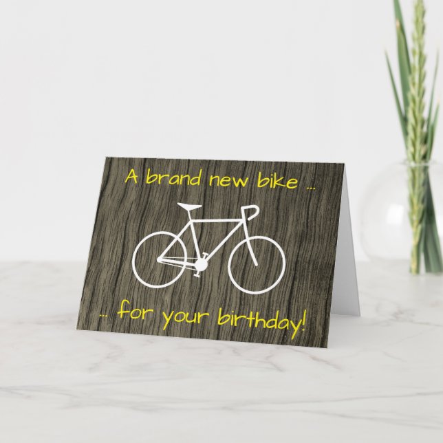 Fåniget "En helt ny cykel för din födelsedag!" Kor Kort (Framsida)