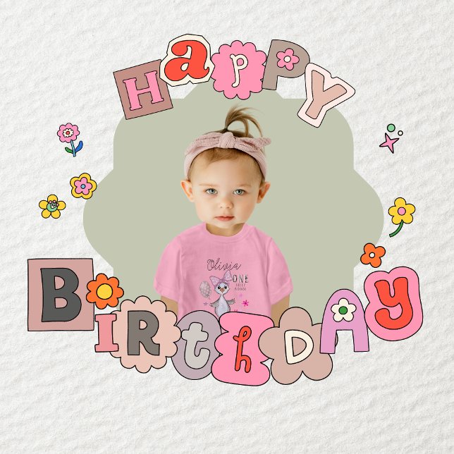 Fåniget går 1:a födelsedag Rosa Bow T-Shirt (Silly Goose 1st Birthday Pink Bow T-Shirt)