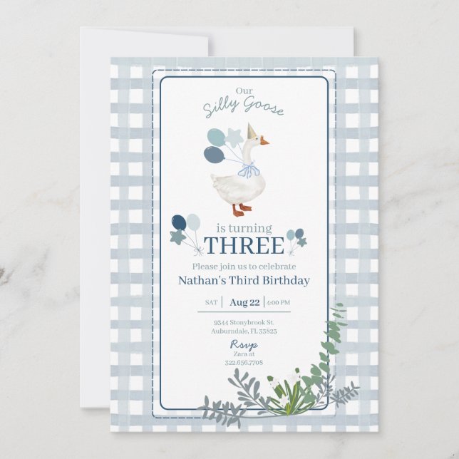 Fåniget går på födelsedag när som helst. inbjudningar (Framsida)