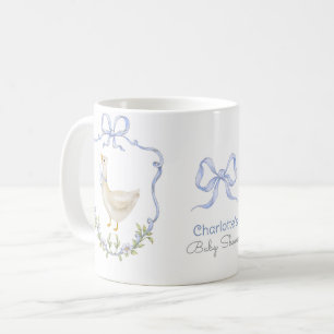 Fåniget Goose Blue Bow Whimsical Flicka Shower Kaffemugg