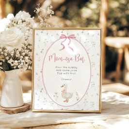 Fåniget Goose Momosa Pub Girl Baby Shower Poster