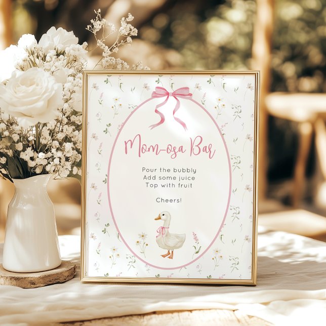 Fåniget Goose Momosa Pub Girl Baby Shower Poster (Skapare uppladdad)