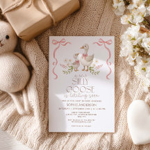 Fåniget Goose Vinatge Bow Girl Baby Shower