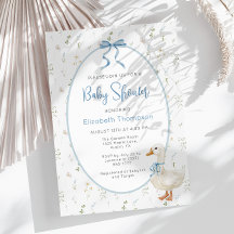 Fåniget Goose Vintage Blommigt Boy Shower